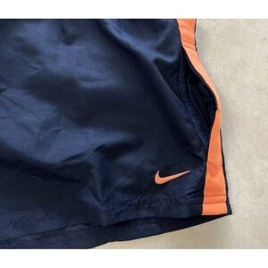 Nike Men's Dark Blue and Bright Orange Athletic Shorts
